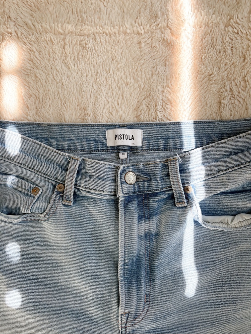 Pistola Charlie High Rise Straight Ankle Jeans Light Wash Size 31 - Picture 5 of 10
